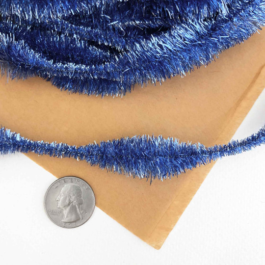 3-1/4" Bumps Metallic Ice Blue Retro Chenille Bump Wired Tinsel Garland ~ 1 yd. (12 bumps)